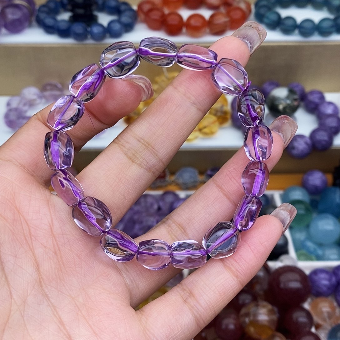 烟晶手链未镶嵌巴西紫水