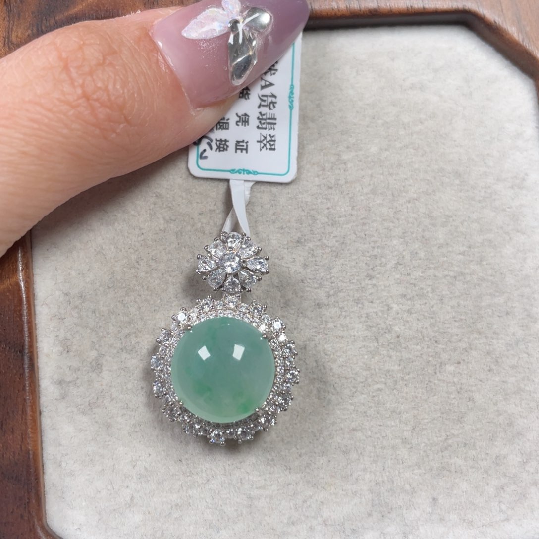 翡翠颈饰银S925镶嵌215888