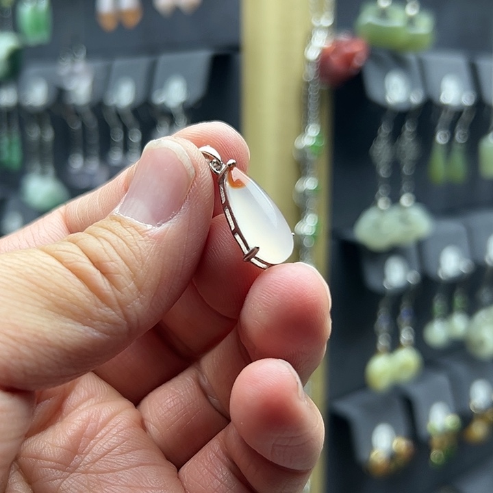 南红玛瑙耳饰银S925镶嵌