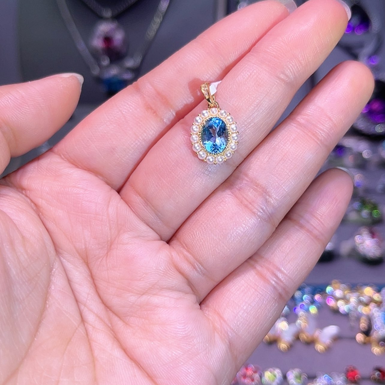 【闪购商品】托帕石吊坠(赠链)银S925镶嵌