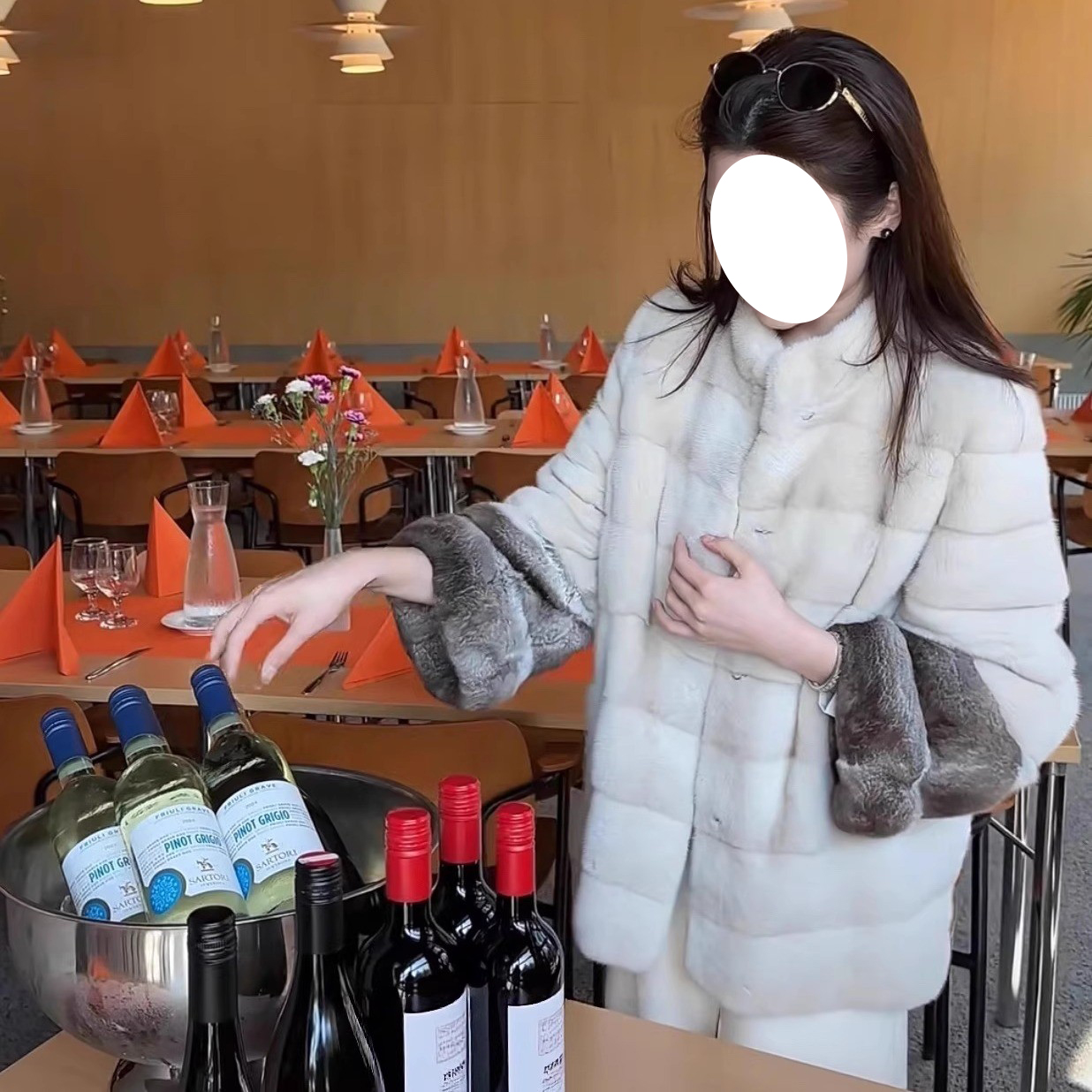 人造皮草 2025秋冬年轻款极简奢华貂皮立领龙猫皮草中长款外套女