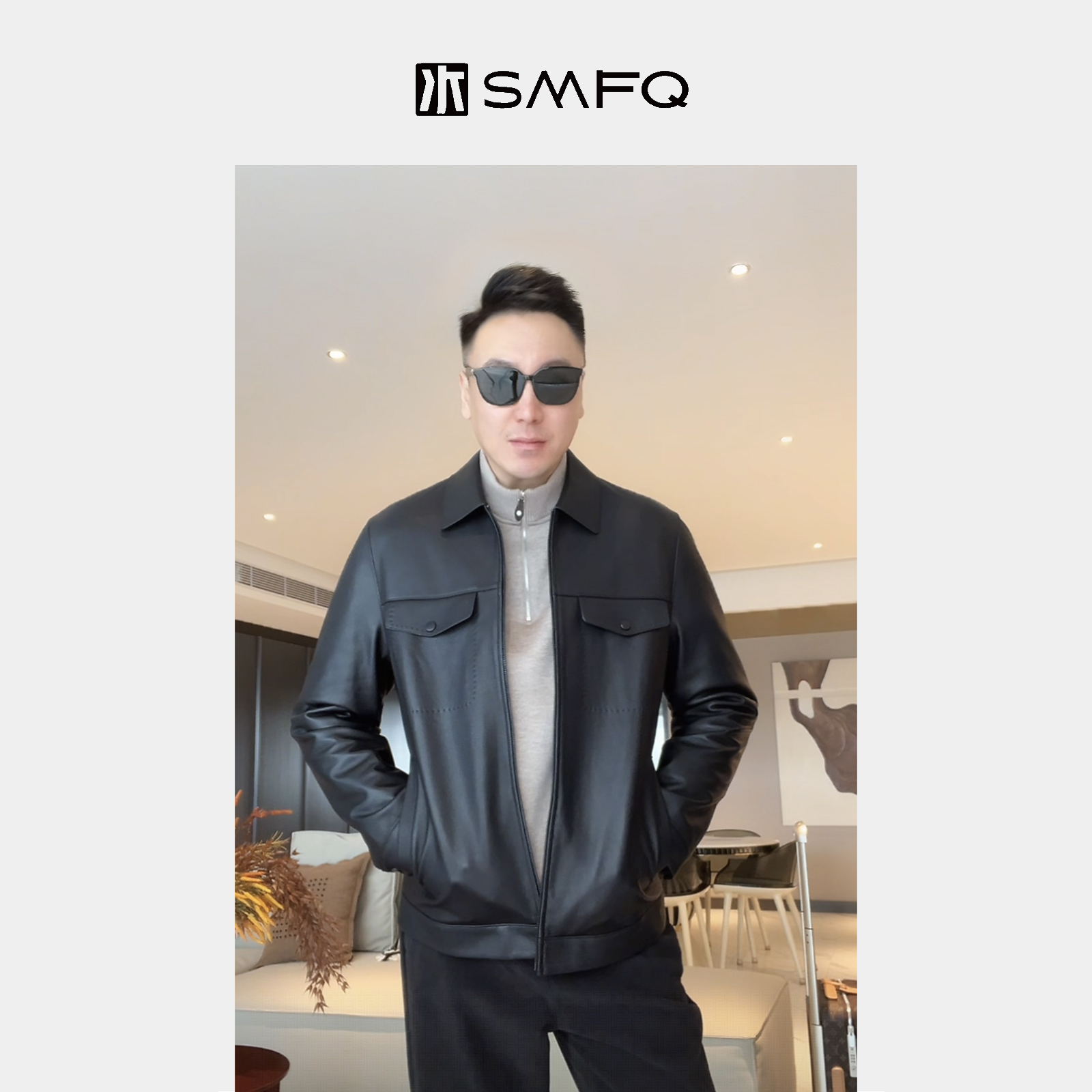 水木夫妻·男款「冬夜暖卫」牛纹绵羊皮鹅绒内胆可拆保暖休闲皮衣