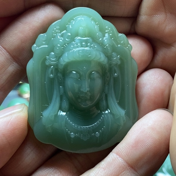 和田玉（碧玉）未镶嵌挂件英**梦