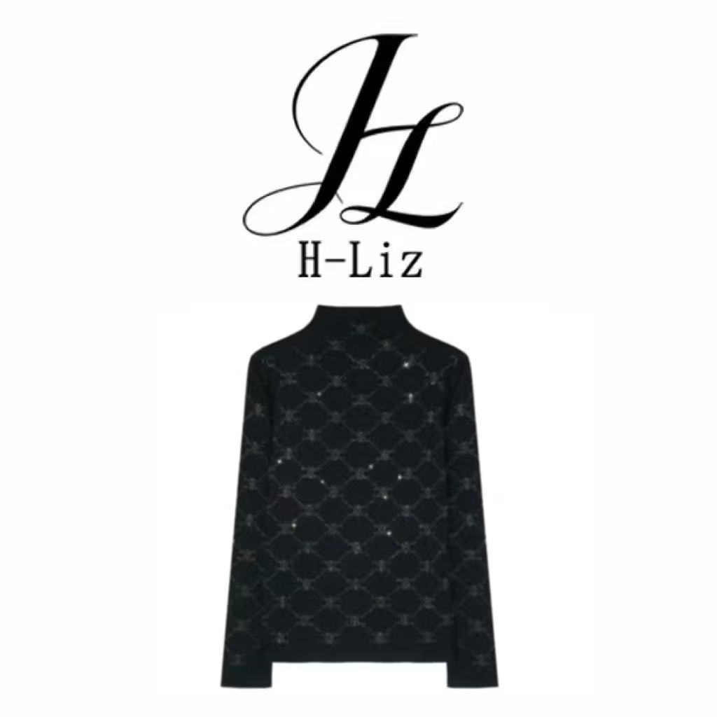 【H-Liz】秋冬新款烫钻气质百搭长袖打底衫Q23CD1552