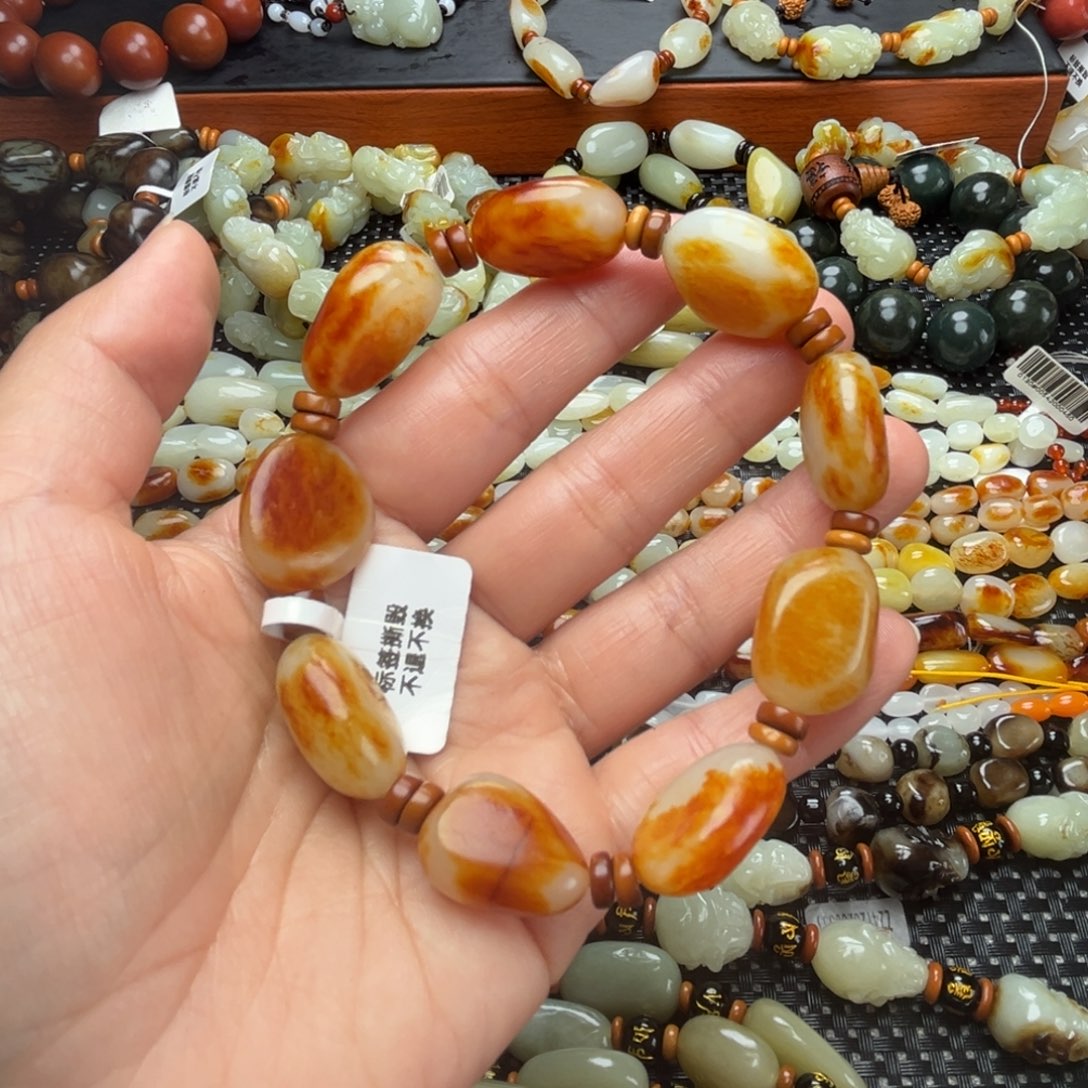 和田玉手链未镶嵌人**茶