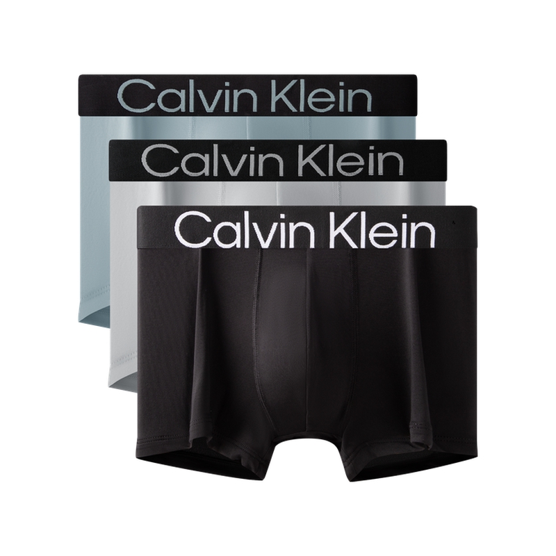 CK内衣男士三条装本命年醒目提花轻薄低腰防夹臀平角内裤NP2607O
