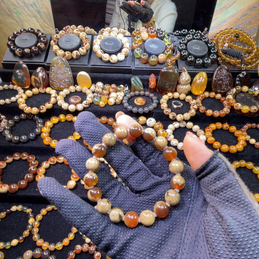 琥珀未镶嵌手串蜜蜡10