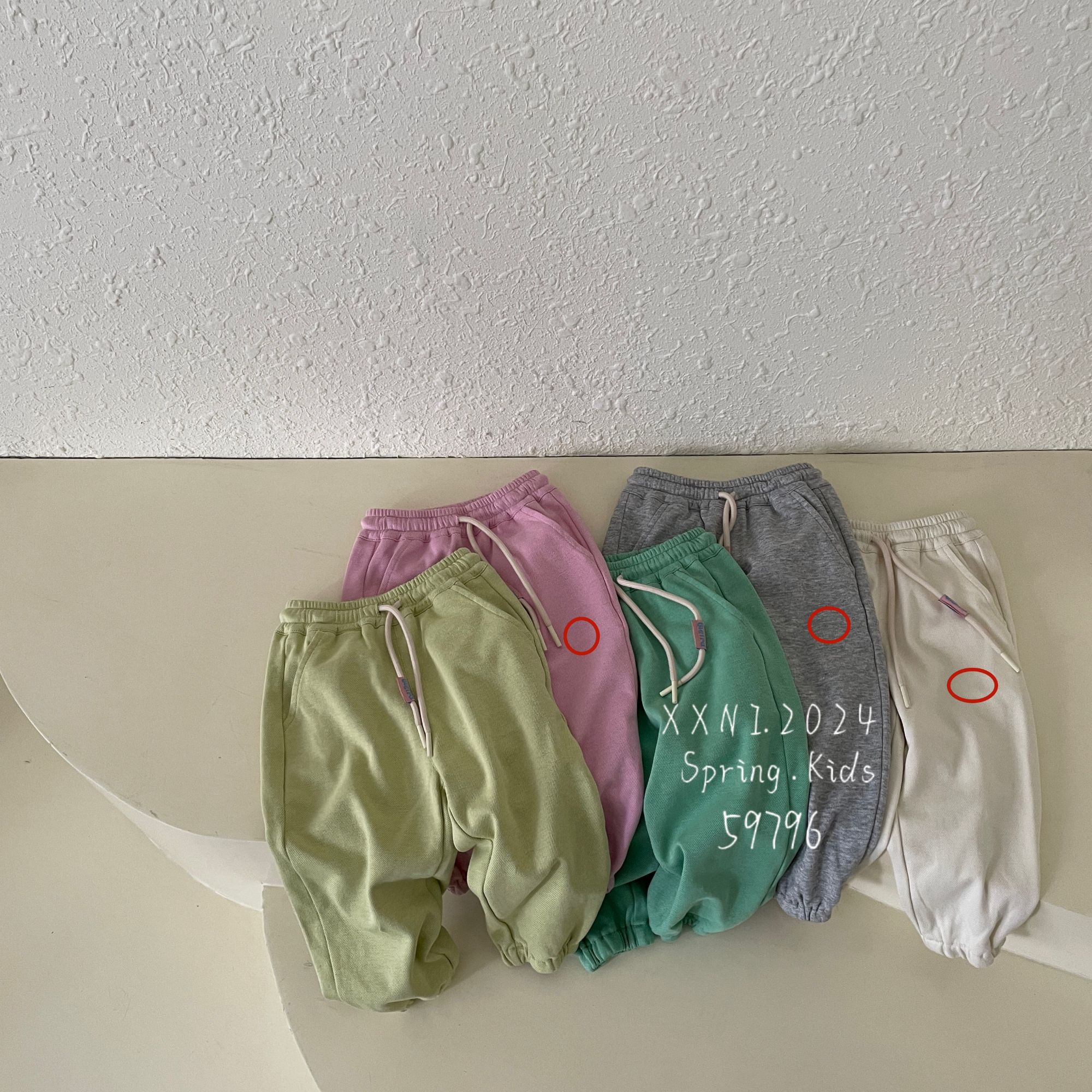 小熊妮儿童春秋休闲百搭束脚裤 59796 米色 灰色