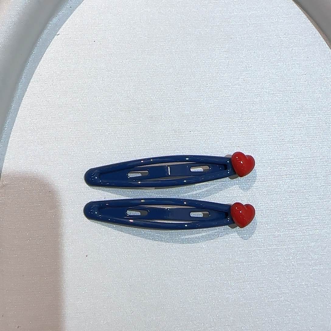 无非金属2个蓝色爱心拜拜夹