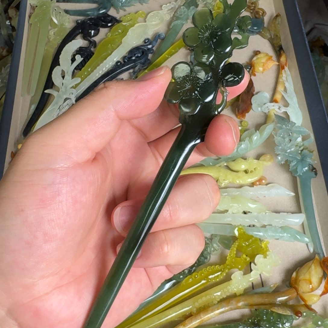 岫玉发饰未镶嵌岫玉发簪就是好看