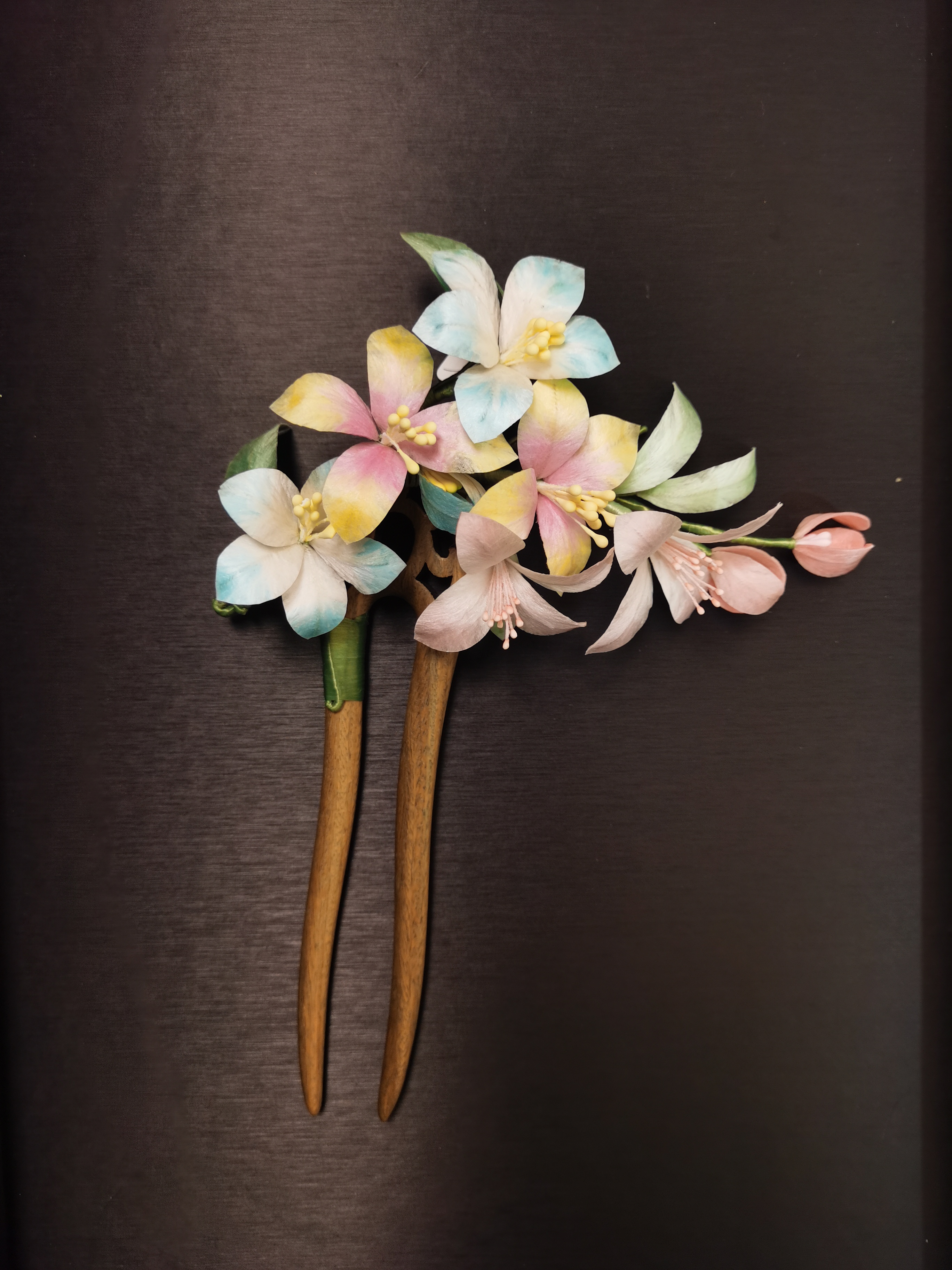 原创手工非遗绒花发簪子古风复古发饰现代百搭收藏中国风汉服发钗