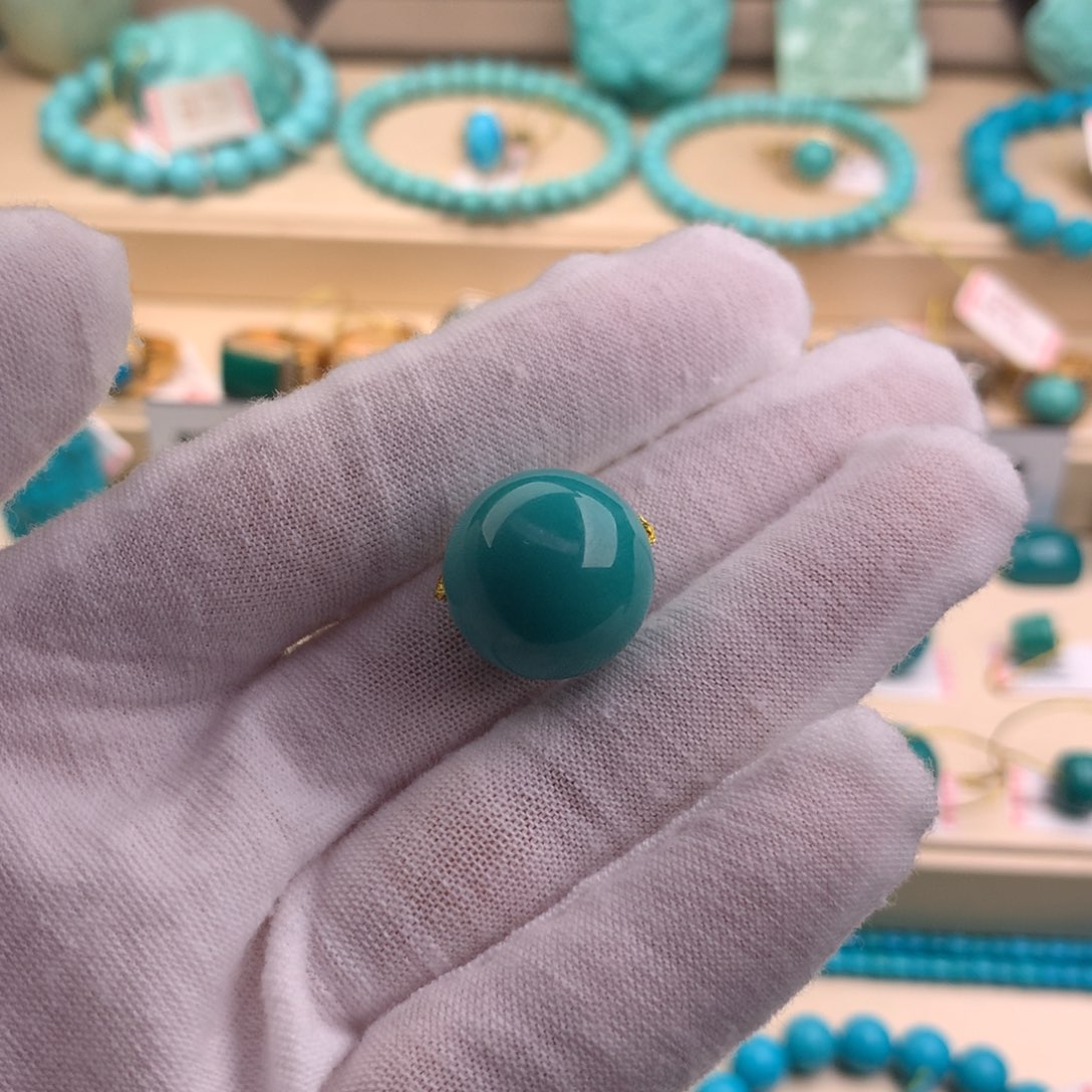 绿松石珠宝奇石未镶嵌17mm