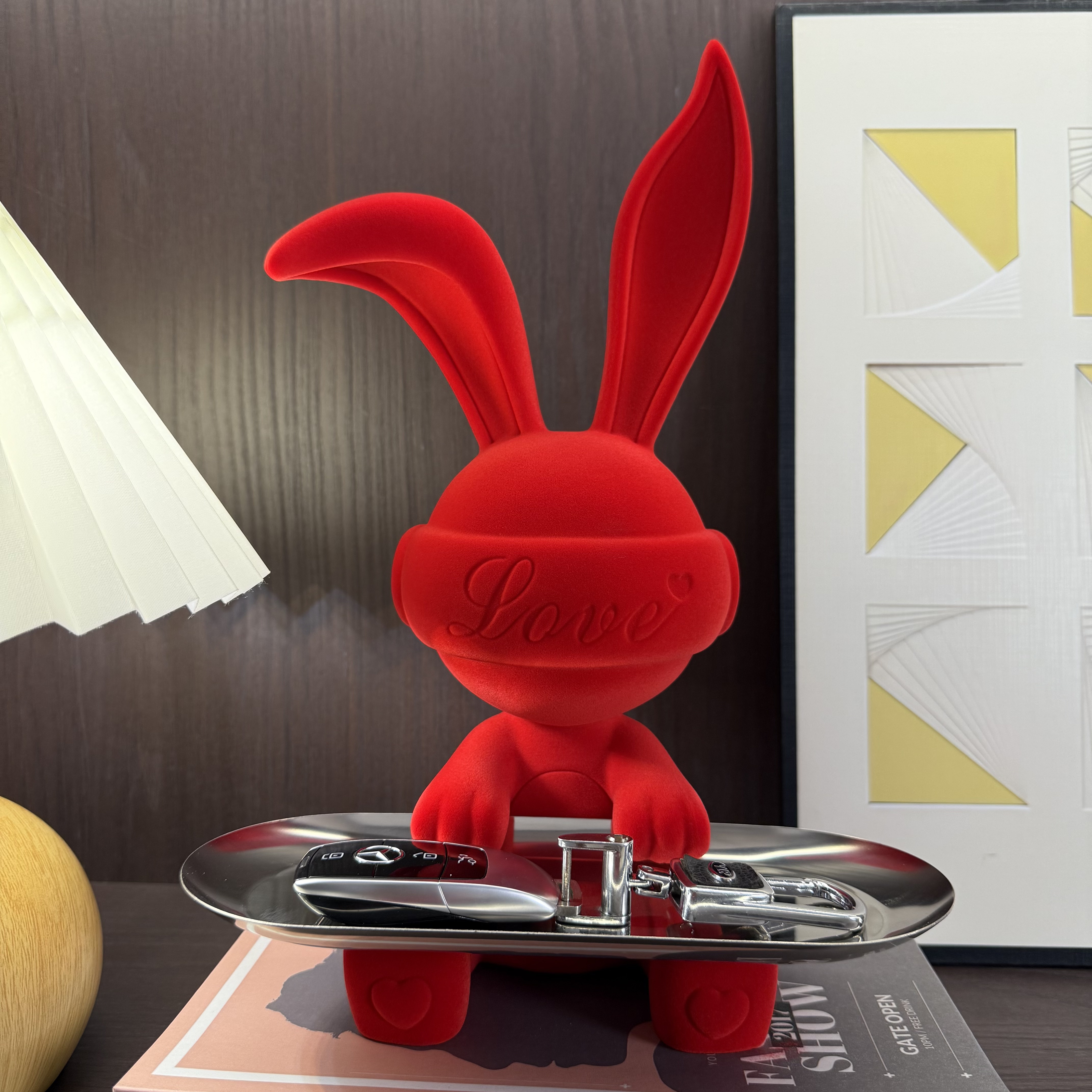 坐姿托盘兔玄关电视柜摆件