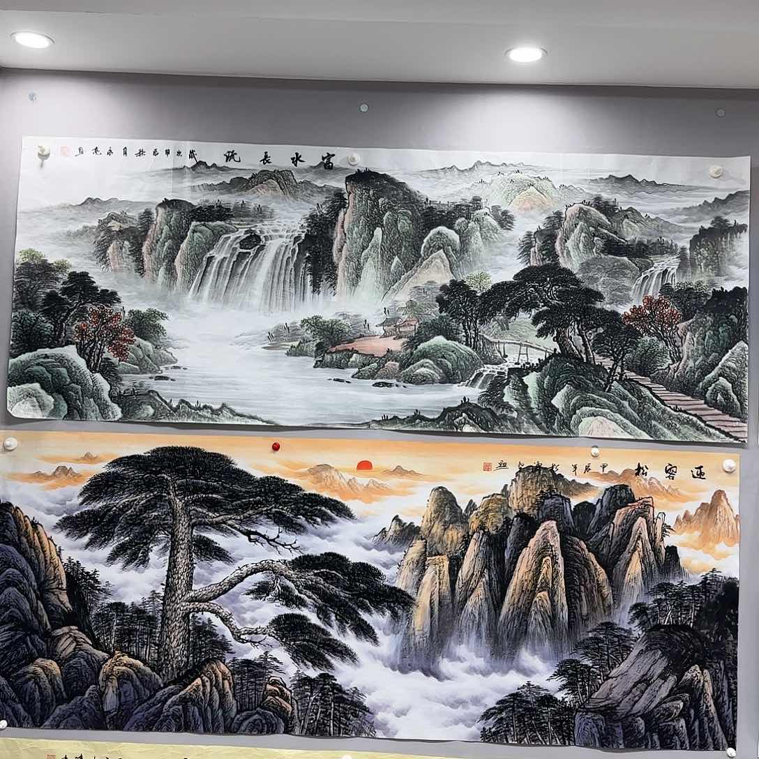 国画尺寸70X180手绘作品