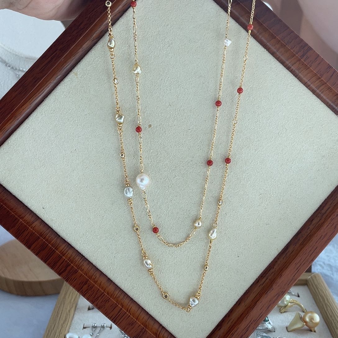 海水珍珠银S925镶嵌颈饰