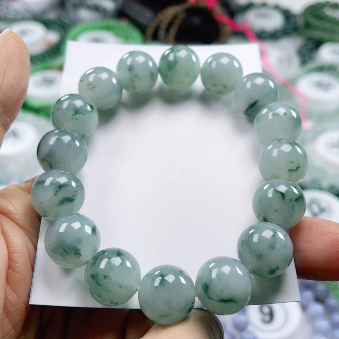 翡翠戒指未镶嵌天然翡翠手串12.8mm