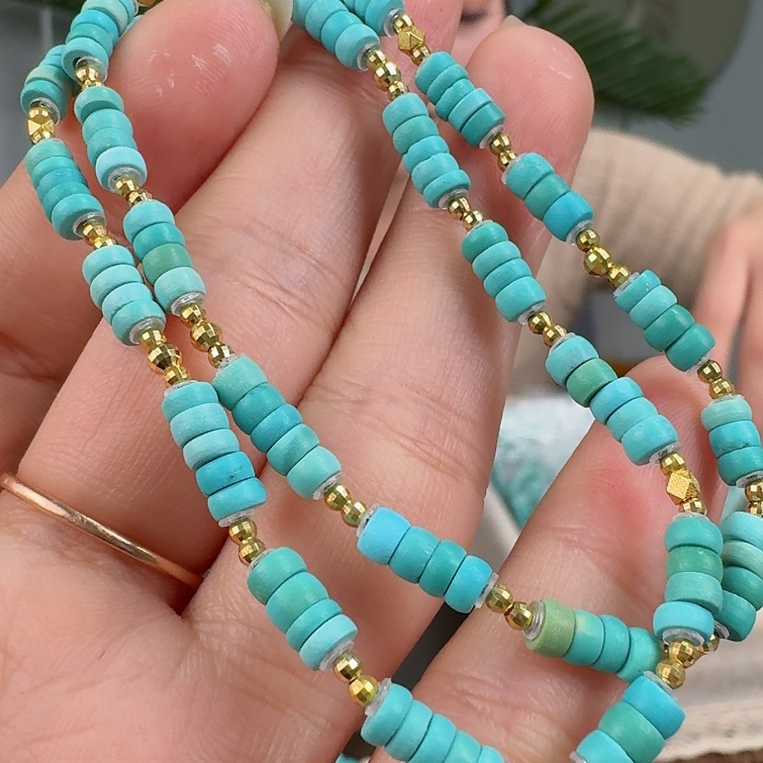 绿松石珠宝奇石18K金镶嵌