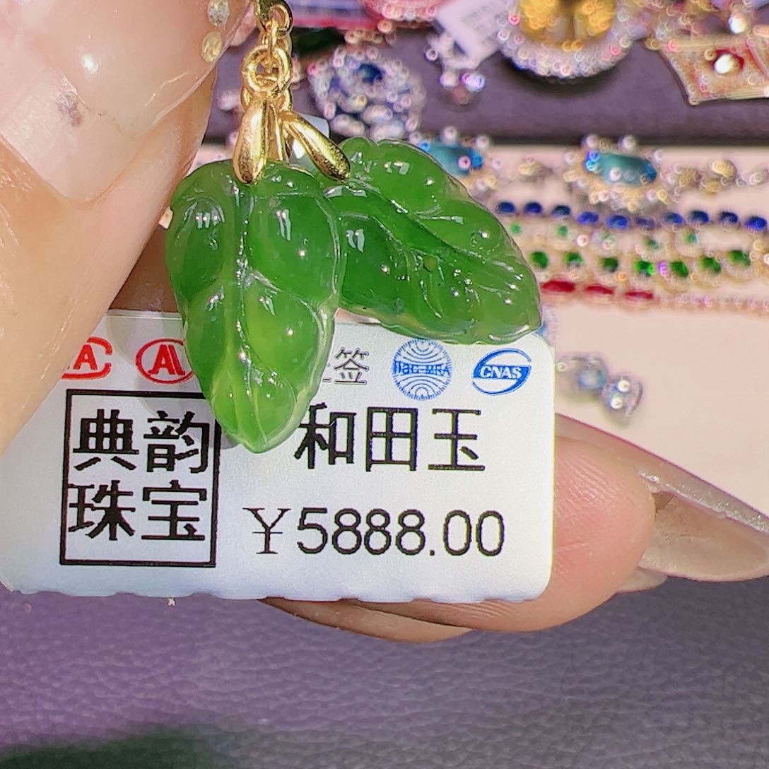 和田玉耳坠银S925镶嵌