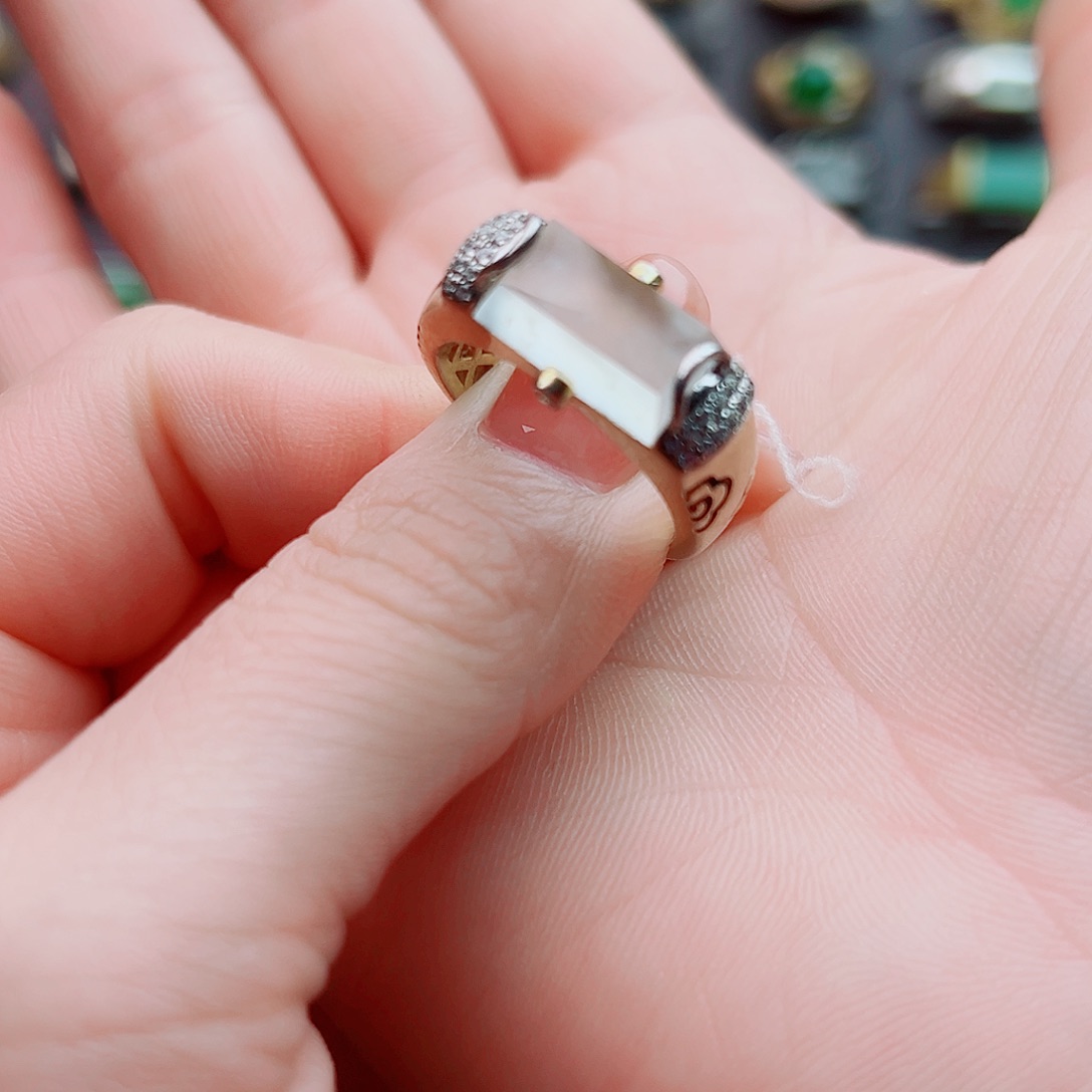 银S925镶嵌戒指翡翠烟**轩