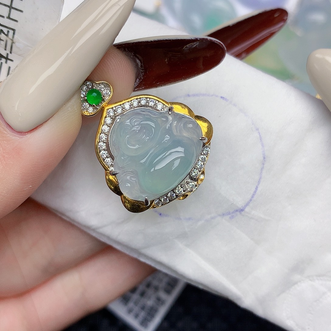 翡翠未镶嵌颈饰天然缅甸翡翠a货百元以上9元证书费自理