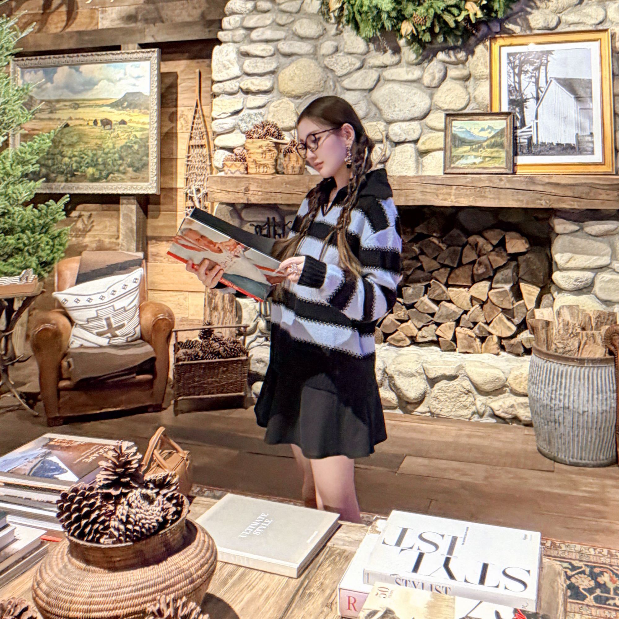 MeByMarieElie【云深不知】简约时尚气质拼色针织毛衫EAF44E39893