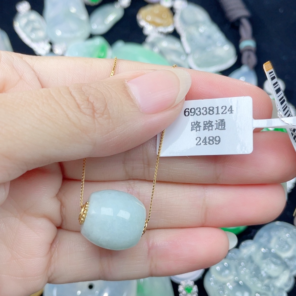 【闪购商品】翡翠颈饰银S925镶嵌5号 路路通