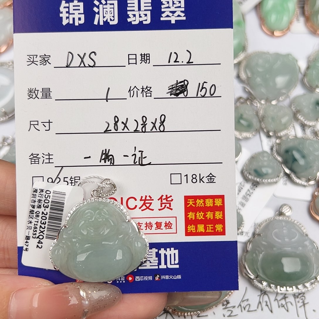 D***S翡翠银S925镶嵌颈饰