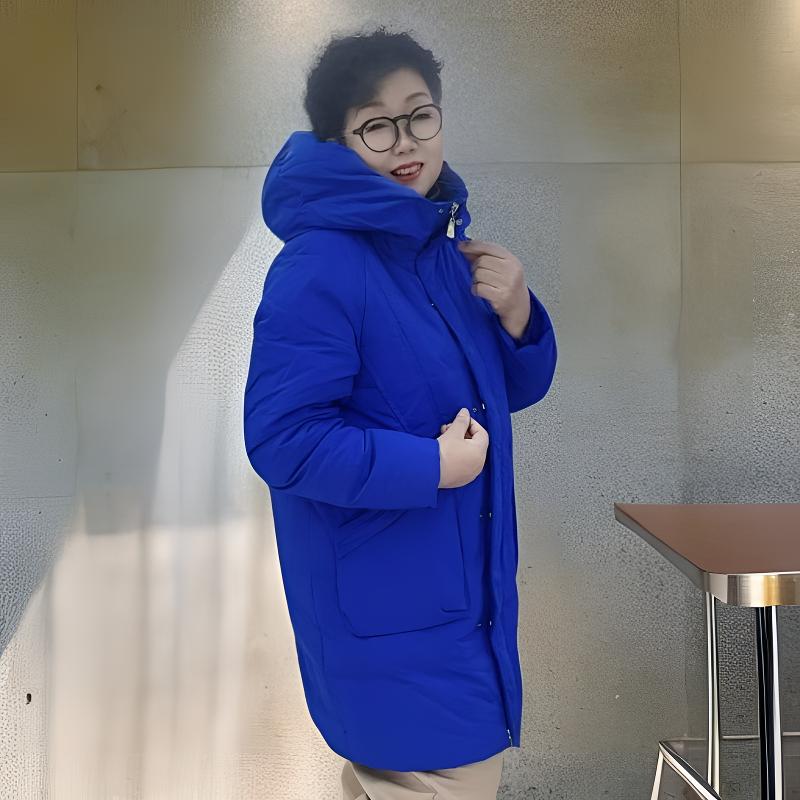 【贵丽坊】金影奇冬季新款中长加厚大码连帽保暖户外休闲棉衣86230