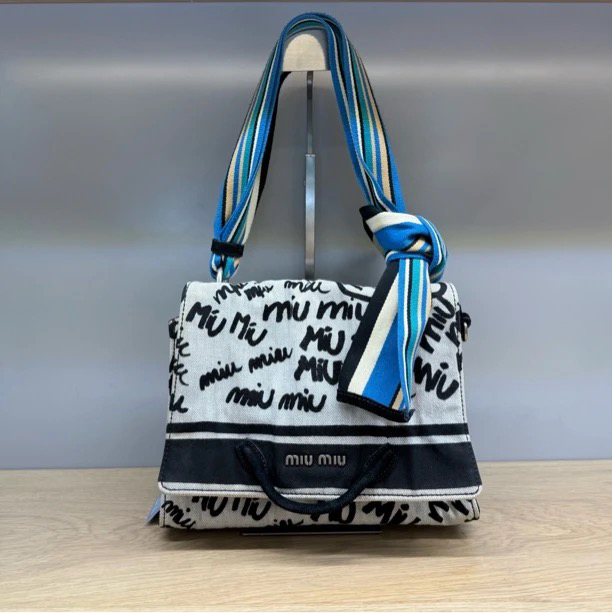 95新 MIU MIU/缪缪 Miumiu丹宁单肩斜挎包