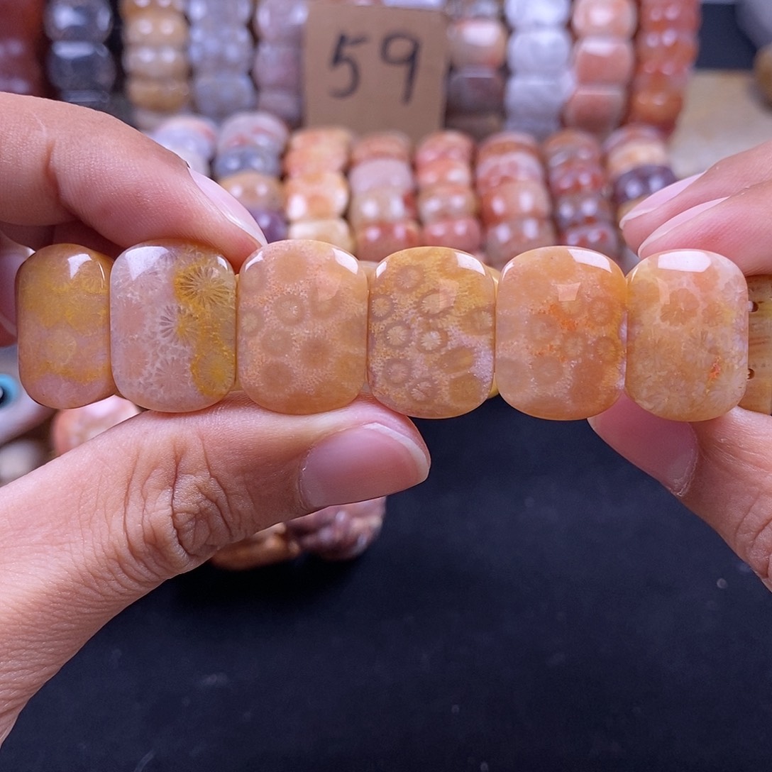 硅化珊瑚（珊瑚玉）未镶嵌手串糖冰92