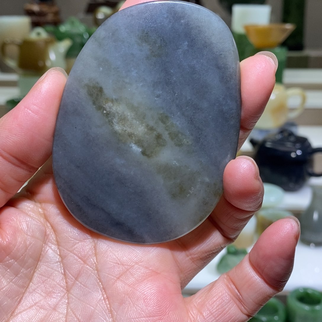 和田玉把件未镶嵌福利青花杯垫