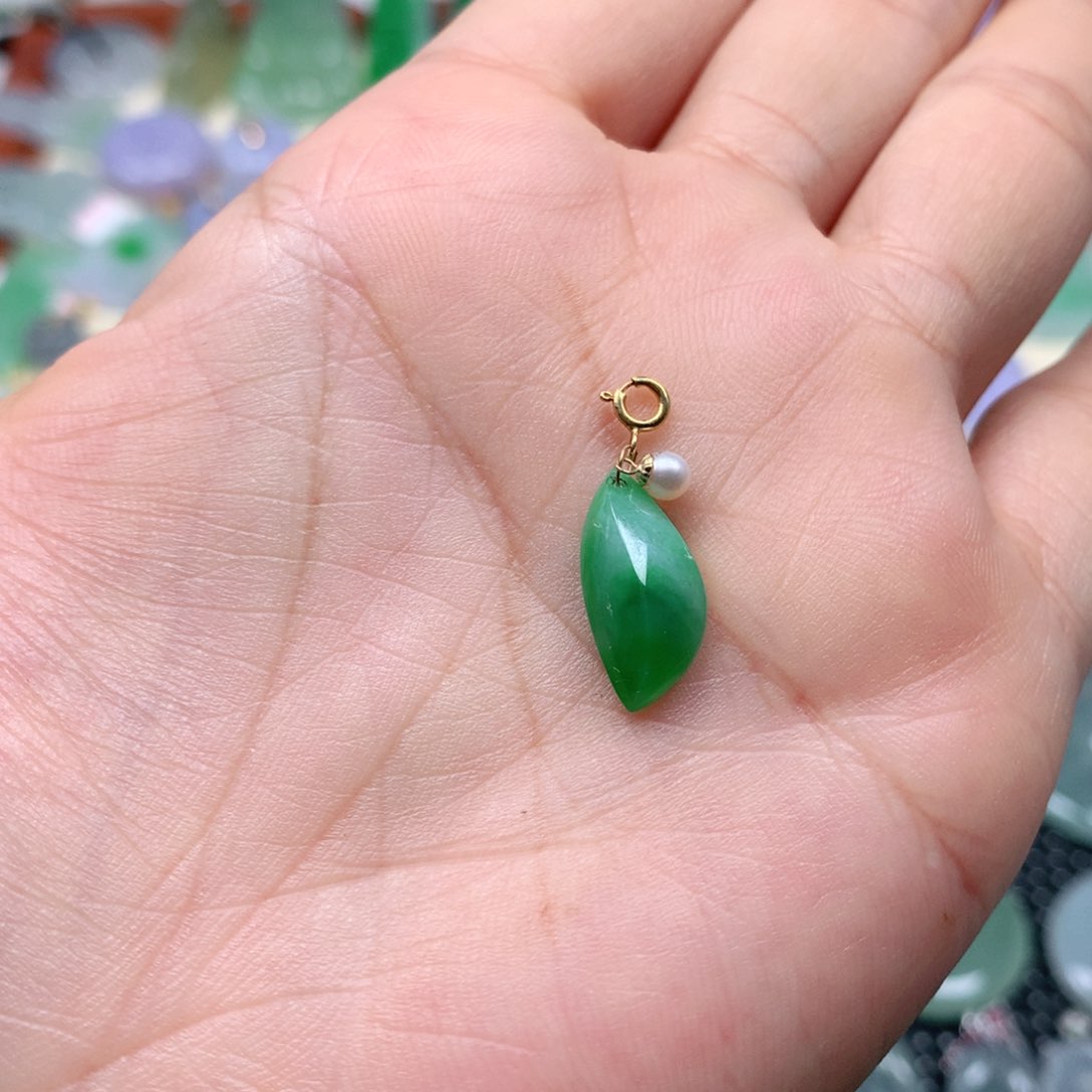 【闪购商品】翡翠18K金镶嵌吊坠(不含链)