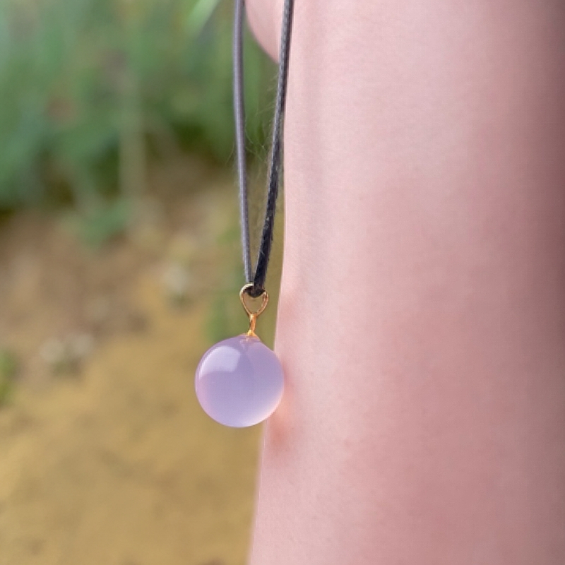 天然玉髓玛瑙（转运珠）（浅紫色）吊坠