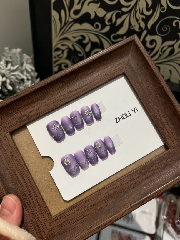 设计师款| 紫妹 纯手工穿戴甲美甲 可定制