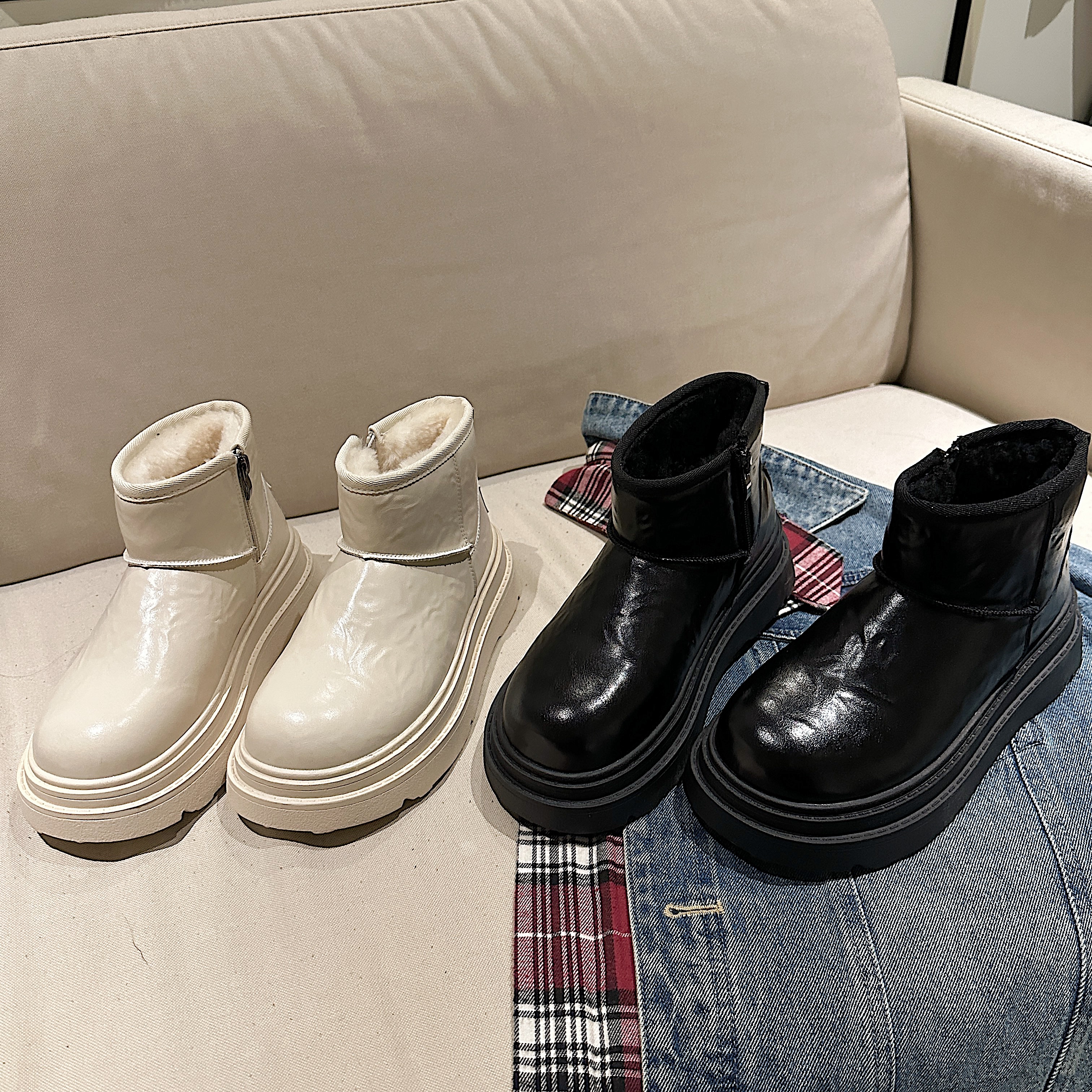 TS雪地靴女款爆款2024冬季新款时尚百搭厚底增高雪地靴