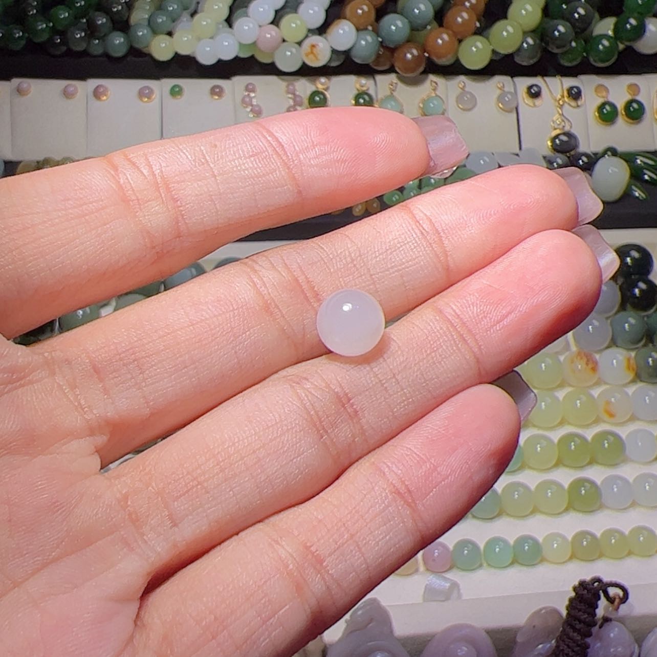 【闪购商品】和田玉单珠未镶嵌白玉8m m