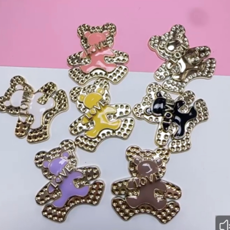 ［子言家］手工DIY 贴片带钻边夹袖扣重工金色潮流韩版圆形立体滴胶