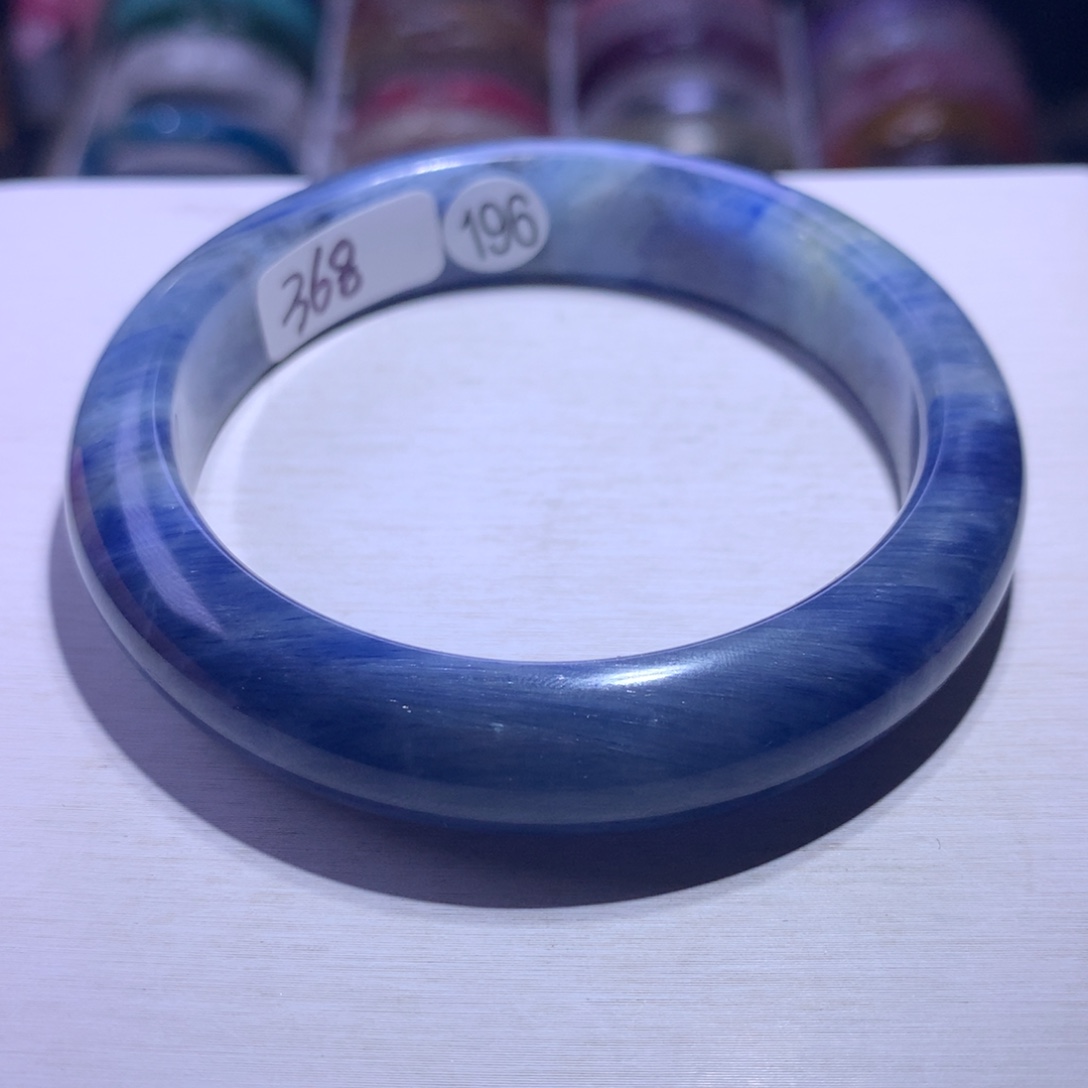 水晶银S925镶嵌手镯蓝晶58.6圈196