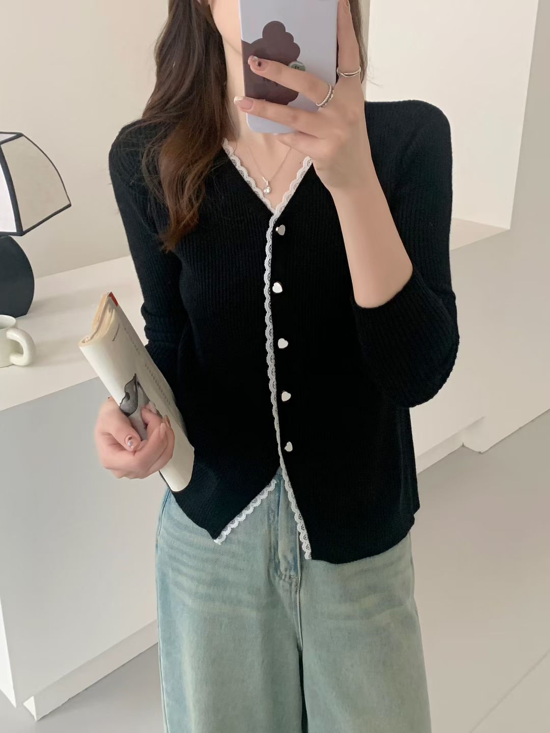 女针织毛针织衫撞色大码女针织衫开衫女装早秋气质