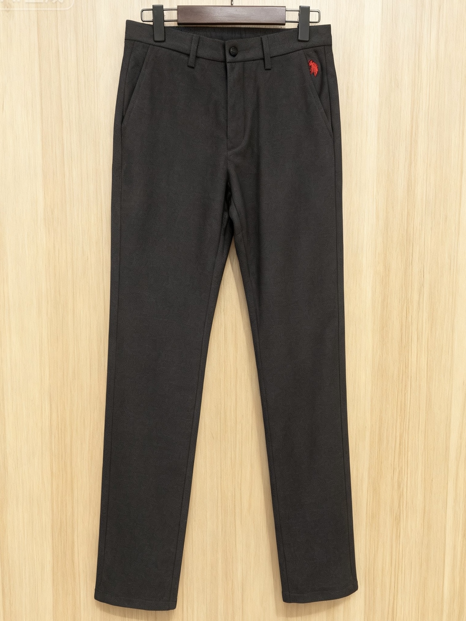 骑马红标刺绣男士舒适直筒秋冬百搭修身商务裤