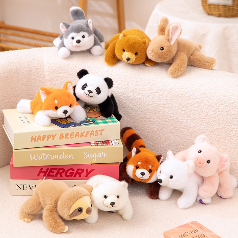 正版香香三资动物公仔可爱熊猫小熊猫掌中宝玩偶毛绒玩具桌伴礼物