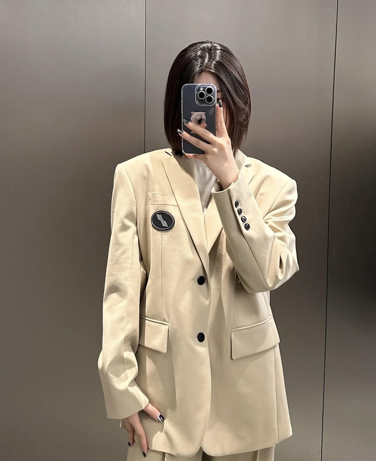 99新 WE11 DONE FW22纯色Logo印花西装 S码 01373