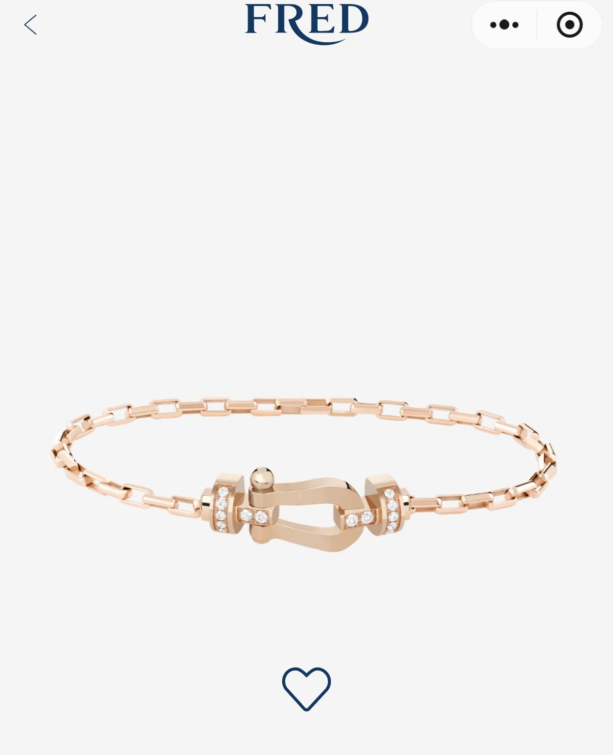 99新 FRED/斐登 中号款18k玫瑰金链式手链单手绳