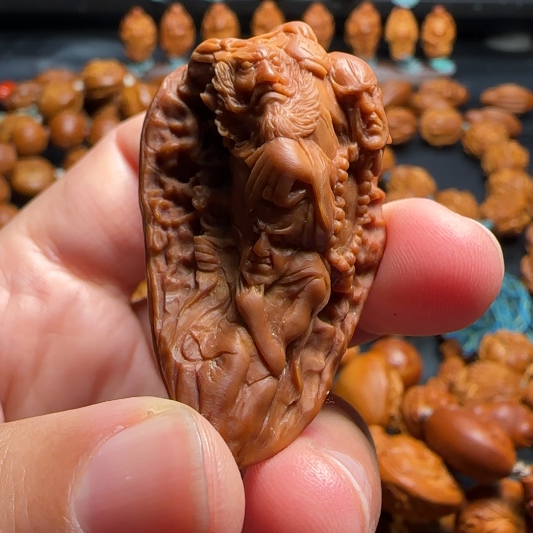 倔***猬橄榄核手串/手链五鬼钟馗