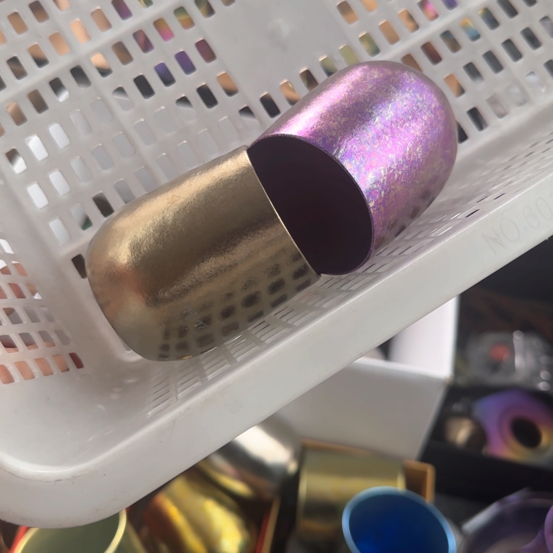 金属两个小号鹅蛋杯暗夜金紫色