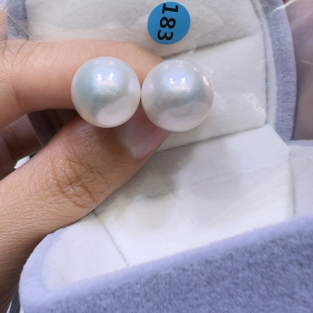 淡水珍珠耳饰银S925镶嵌