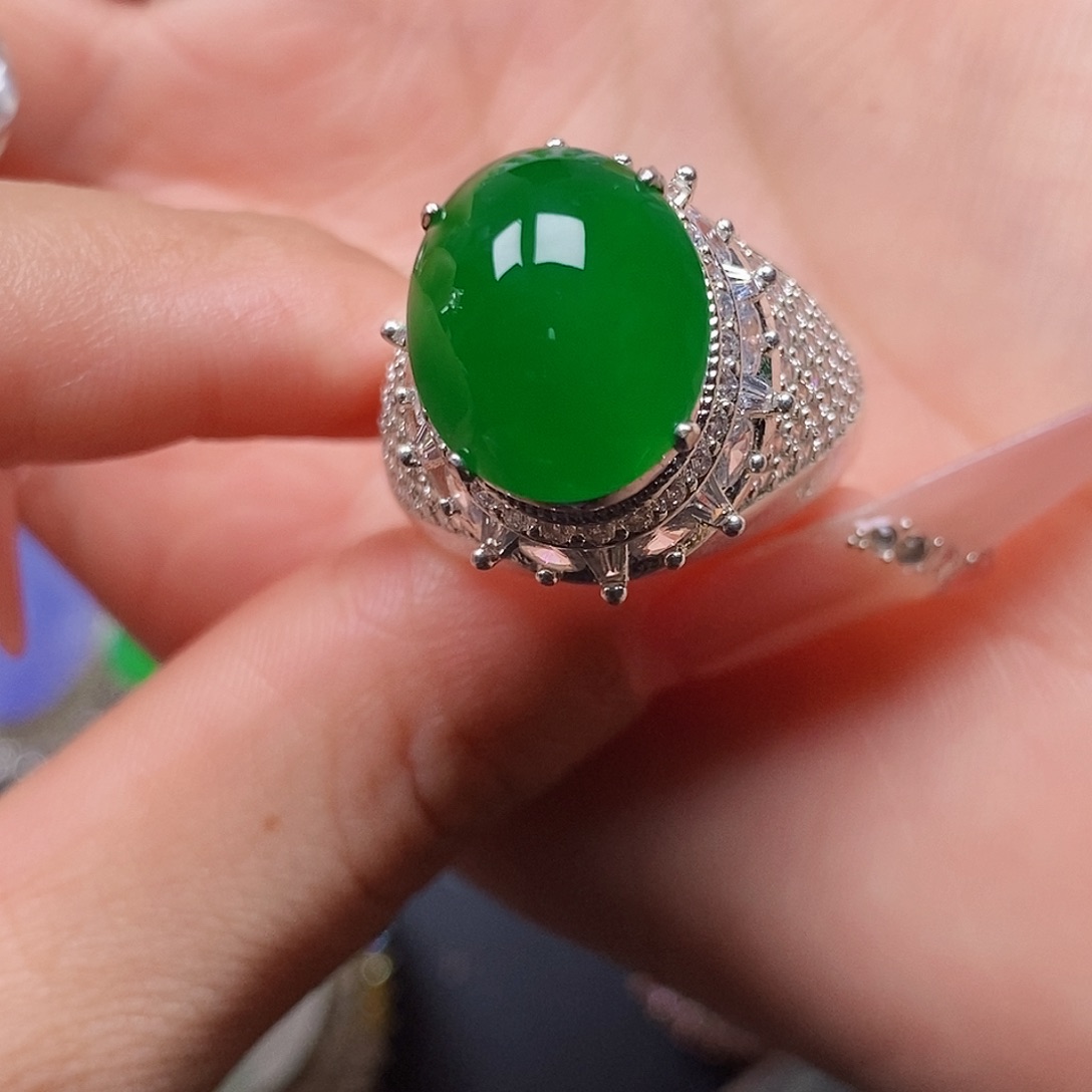 S****翡翠戒指未镶嵌翡翠戒指