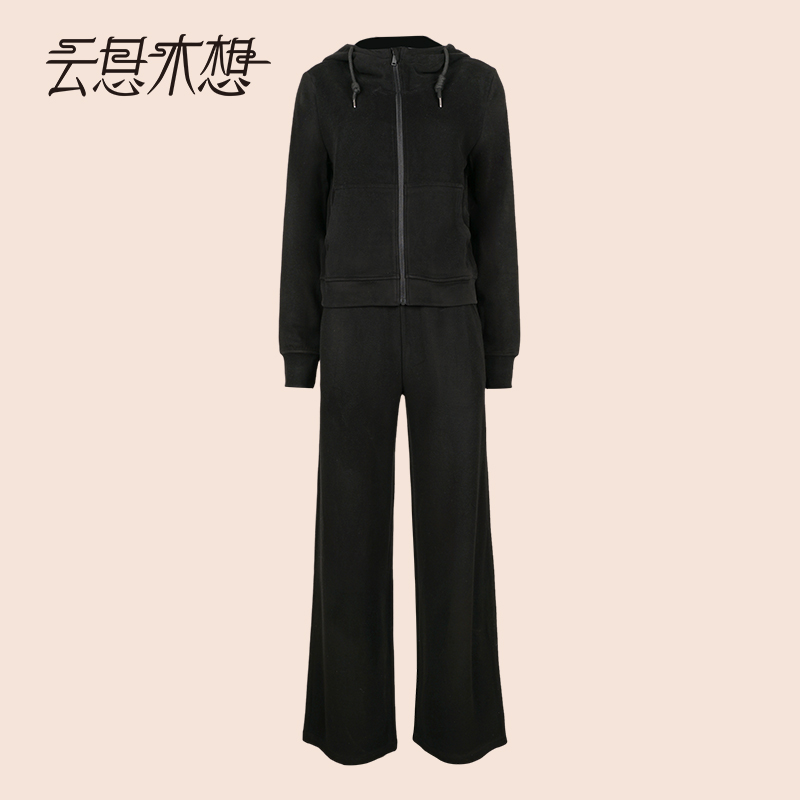 Ysimo-X云思木想 流风回雪 直筒版型连帽抽绳橡筋腰休闲套装13951