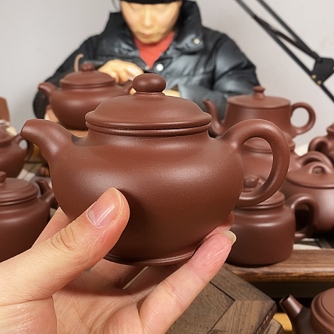 茶壶紫砂阿**北约240c c掇只原矿紫泥