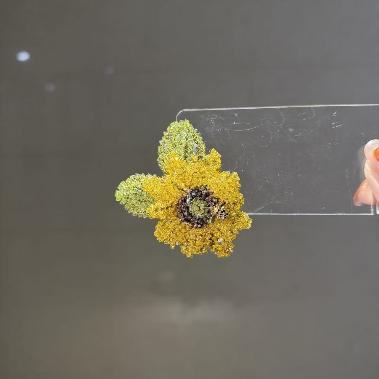 【莫奈海之星】钩针向日葵中号边夹设计气质优雅款